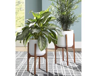 Ashley Furniture Dorcey Planter Set (2/CN) A2000427 White/Brown