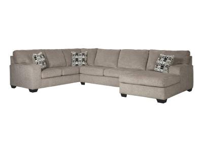 Ashley Ballinasloe 3 Piece RAF Sectional in Platinum - 80702S2