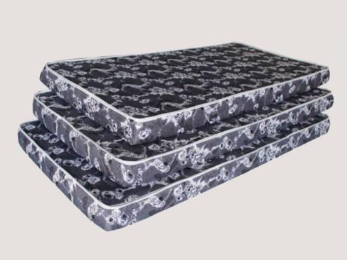 5” Foam Covered with Grey Print Fabric - Regular Foam single size